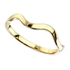 Gold Elemental Wave Ring Stainless Steel Minimalist Stackable Band Top View