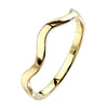 Gold Elemental Wave Ring Stainless Steel Minimalist Stackable Band
