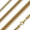 Gold Mesh Chain Stainless Steel 1.9-4mm Serpentine Necklace