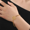 Gold Metatrons Cube Bracelet Stainless Steel Sacred Geometry Charm Bangle Worn View