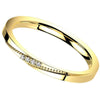 Gold Minimalist Four-Stone Anniversary Ring Stainless Steel CZ Promise Band Bottom View