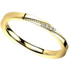 Gold Minimalist Four-Stone Anniversary Ring Stainless Steel CZ Promise Band Top View