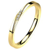 Gold Minimalist Four-Stone Anniversary Ring Stainless Steel CZ Promise Band