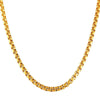 Gold Rolo Chain Stainless Steel Round Box Necklace 3mm 22-24 Inch
