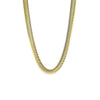 Gold Stainless Steel Herring Bone Chain Necklace 6mm Worn View