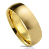 Gold Domed Stainless Steel Wedding Band
