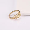 Gold Triple Goddess Ring Stainless Steel Pentacle Trinity Band Far View