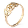 Gold Triple Goddess Ring Stainless Steel Pentacle Trinity Band Left View