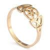 Gold Triple Goddess Ring Stainless Steel Pentacle Trinity Band
