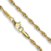 Gold Twisted Serpentine Chain Necklace Stainless Steel 2.5mm Left View