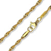Gold Twisted Serpentine Chain Necklace Stainless Steel 2.5mm