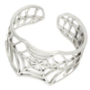 Gothic Art Deco Spider Web Ring Stainless Steel Cybergoth Band Bottom View