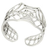 Gothic Art Deco Spider Web Ring Stainless Steel Cybergoth Band Top View