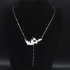 Gothic Bat Y Necklace Stainless Steel Vampire Dracula Goth Pendant