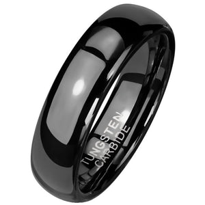 Gothic Black Tungsten Ring 6mm Wedding Band Handfasting 1
