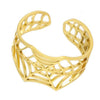 Gothic Spider Web Ring Gold Stainless Steel Cybergoth Tarantula Band Bottom View