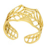 Gothic Spider Web Ring Gold Stainless Steel Cybergoth Tarantula Band Top View