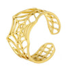Gothic Spider Web Ring Gold Stainless Steel Cybergoth Tarantula Band