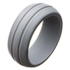 Minimalist Gray Silicone Ring Flexible Rubber Wedding Band 1