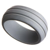 Minimalist Gray Silicone Ring Flexible Rubber Wedding Band 2