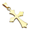 Gothic Cross Necklace Gold Stainless Steel Crucifix Pendant
