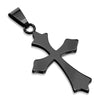 Gothic Cross Necklace Black Stainless Steel Crucifix Pendant