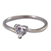 Heart-Shaped Cubic Zirconia Solitaire Stainless Steel Ring