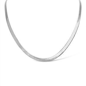 Herringbone Chain Necklace Womens Silver Stainless Steel 3mm