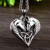 Horse Heart Necklace Stainless Steel Country Equestrian Pony Pendant Close View