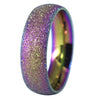 Textured Glitter Finish Rainbow Stainless Steel Ring