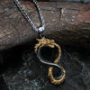 Infinity Ouroboros Necklace Gold Stainless Steel Serpent Dragon Pendant