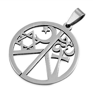 Interfaith Coexist Necklace Peace Sign Stainless Steel Pendant