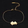 Jigsaw Puzzle Piece Bracelet Gold Stainless Steel Autism Awareness