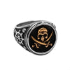 Jolly Roger Signet Ring Stainless Steel Nautical Pirate Skull Band