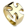 Knights Templar Ring Gold Stainless Steel Medieval Maltese Cross Band Right View