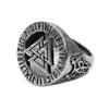 Large Valknut Viking Ring Silver Stainless Steel Norse Wolf Band