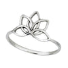 Lotus Flower Ring Womens 925 Sterling Silver Garden Water Lily Boho Band Left View