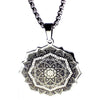 Mandala Necklace Silver Stainless Steel Spiritual Meditation Pendant White