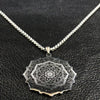 Mandala Necklace Silver Stainless Steel Spiritual Meditation Pendant