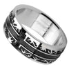 Matching Black and Silver Cross Wedding Bands