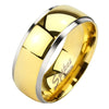 Matching His and Hers Gold Hypoallergenic Titanium Wedding Bands