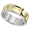 Matching Stainless Steel Gold Cross Wedding Bands