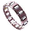 Mens Classic Purple Tungsten Magnetic Link Bracelet Modern Cuff Right View
