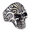 Men's Dia de los Muertos Stainless Steel Skull Ring