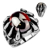 Men's Dragon Claw Ring w/Fire Red Cubic Zirconia Stone