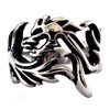 Men's Fire Dragon Ring with Wrap Around Flame Stainless Steel Band
