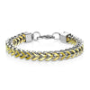 Mens Large Franco Chain Bracelet Silver Gold Stainless Steel 8mm