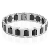 Mens Magnetic Black Tungsten Carbide Link Bracelet 8 Inch