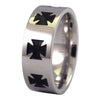 Men's Maltese Cross Stainless Steel Ring