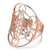 Metatrons Cube Ring Rose Gold Stainless Steel Sacred Geometry Band Left View